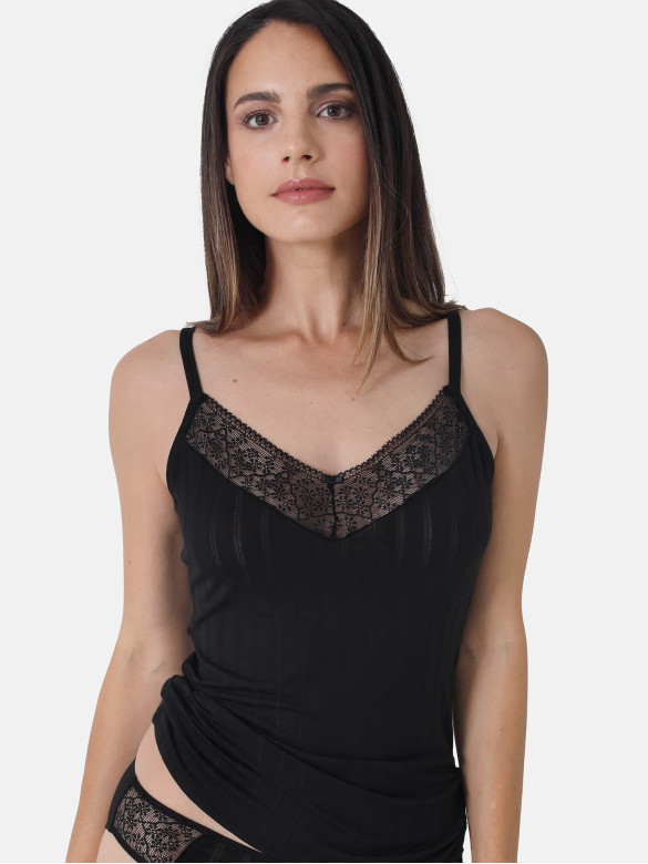 Tielko s úzkymi ramienkami NATURAL STRIPE