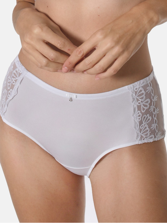 Nohavičky s vyšším pásom FAMOUS EMBROIDERY